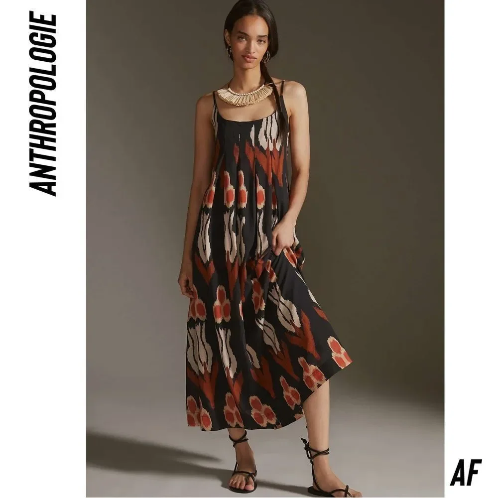 ANTHROPOLOGIE NIKI PLEATED MAXI DRESS NWT NEW